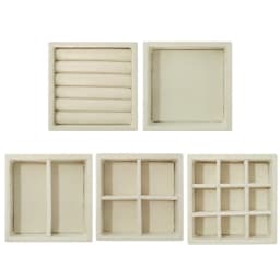 Soft Velvet Jewelry Storage Tray Earring Brooch Cufflinks Organizer Case Ring Pendant Small Item Holder 11*11cm