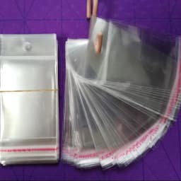 1000pcs/lot Clear Self Adhesive Seal Plastic Bags Transparent Resealable Cellophane Poly Packing Bags OPP Bag With Hanging Hole