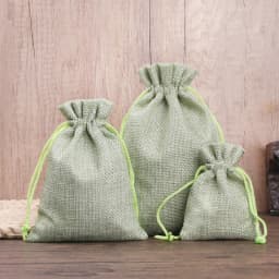 50Pcs 13x18 15x20 17x23 20x30 cm Colorful Jute Burlap Hessian Gift Drawstring Bags Jewelry Gift Packaging Bags Jute Gift Bags
