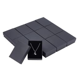 12pcs Kraft Cotton Filled Cardboard Jewelry Box with Sponge Insert, 9x7x3cm Rectangle Display Box for Ring Necklace Earring Set