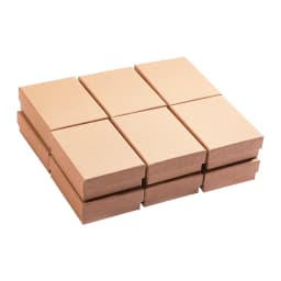 12pcs Kraft Cotton Filled Cardboard Jewelry Box with Sponge Insert, 9x7x3cm Rectangle Display Box for Ring Necklace Earring Set