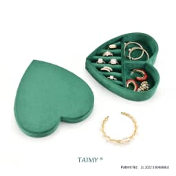 TAIMY European Retro Heart Shape Velvet Ring Jewelry Box Birthdays Valentine Wedding Personalise Gifts Display Packaging Case