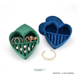 TAIMY European Retro Heart Shape Velvet Ring Jewelry Box Birthdays Valentine Wedding Personalise Gifts Display Packaging Case