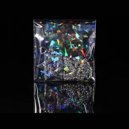 50pcs/lot Transparent Laser Fragment Self-adhesive Bag Plastic Pouch for Jewelry Retail Display Packaging Flash Holographic Bag