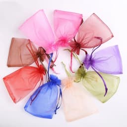 Wholesale 50pcs/lot Adjustable Organza Bag 5x7cm 7x9cm 9x12cm 10x15cm Drawstring Jewelry Packaging Candy Wedding Gifts Pouches