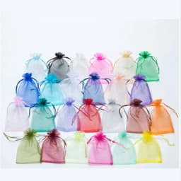 Wholesale 50pcs/lot Adjustable Organza Bag 5x7cm 7x9cm 9x12cm 10x15cm Drawstring Jewelry Packaging Candy Wedding Gifts Pouches