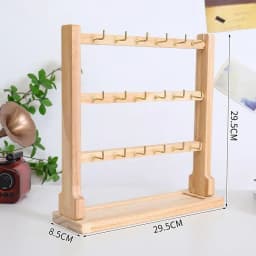 Wooden Jewelry Display Stand Necklace Bracelet Key Holder Hook Storage Rack Earring Pin Brooch Holder Stand Organizer