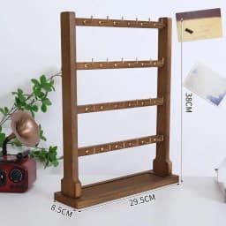 Wooden Jewelry Display Stand Necklace Bracelet Key Holder Hook Storage Rack Earring Pin Brooch Holder Stand Organizer