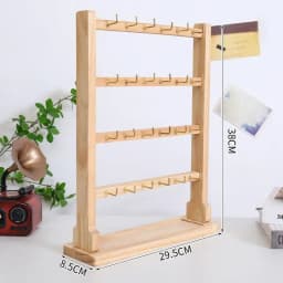 Wooden Jewelry Display Stand Necklace Bracelet Key Holder Hook Storage Rack Earring Pin Brooch Holder Stand Organizer
