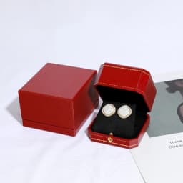 Classic Jewellery Wedding Double Ring Box Luxury Jewelry Cases Packaging For Necklace Pendant Display Case Ring Box Custom