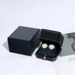 Classic Jewellery Wedding Double Ring Box Luxury Jewelry Cases Packaging For Necklace Pendant Display Case Ring Box Custom