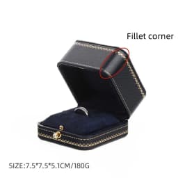 Classic Jewellery Wedding Double Ring Box Luxury Jewelry Cases Packaging For Necklace Pendant Display Case Ring Box Custom