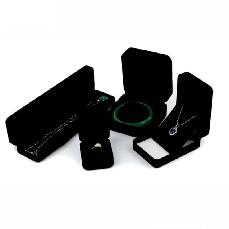 Black Velvet Full Range Jewelry Box Ring Earrings Storage Bracelet Box Pendant Necklace Jewelry Storage Box Gift Box