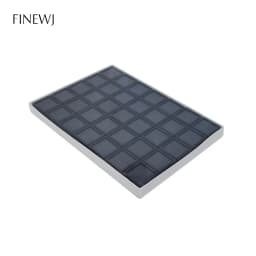 Grids Jewelry Gem Travel Display Leather Carrying Bag Show Case Loose Diamond Gemstone Bead Collection Storage Box Glass Top Lid