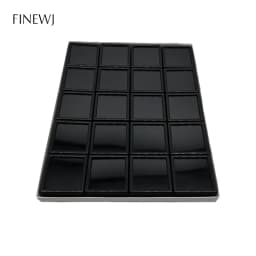 Grids Jewelry Gem Travel Display Leather Carrying Bag Show Case Loose Diamond Gemstone Bead Collection Storage Box Glass Top Lid