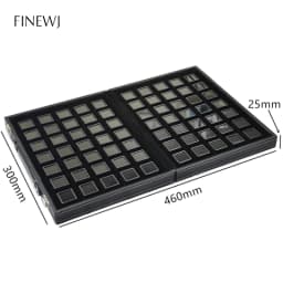 Grids Jewelry Gem Travel Display Leather Carrying Bag Show Case Loose Diamond Gemstone Bead Collection Storage Box Glass Top Lid