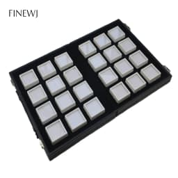 Grids Jewelry Gem Travel Display Leather Carrying Bag Show Case Loose Diamond Gemstone Bead Collection Storage Box Glass Top Lid