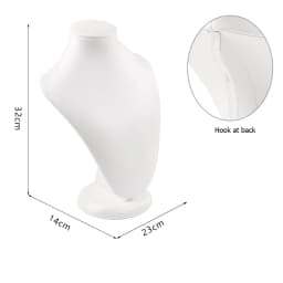 Elegant White Leather Earrings Bracelet Jewelry Display Holder Showcase Ring Stand Tray Pendant Necklace Mannequin Bust Model