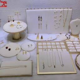 Jewelry Store Window Jewelry Display Case Fashion White Flannelette Head Jewelry Display Rack Ring Necklace Display Rack