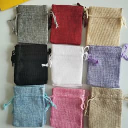 50pcs Small Natural Gift Bags jewelry packing bags Jute Linen Drawstring Pouch Gift Bag Handmade Wedding Party Jewelry Gift Bags