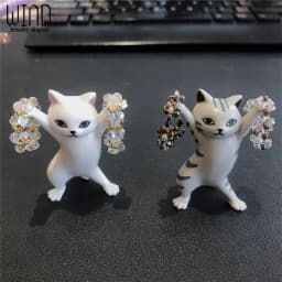 Cute cat earring rack display rack personalized creative jewelry rack display ring rack jewelry shooting props