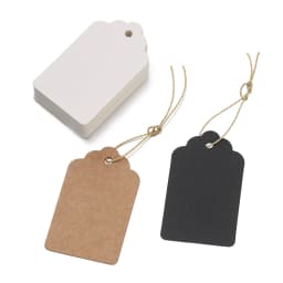 100pcs/Lot 5*3cm Packaging Label Brown Kraft Black White Paper Blank Hang Tags For DIY Handwritten Message Bookmark Gift Tags