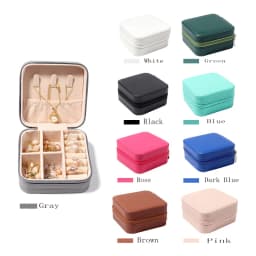 1 Pc Portable Travel Mini Jewelry Box Leather Jewelry Ring Necklace Organizer Case Storage Gift Box Girls Women