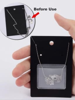 100pcs Self-Adhesive Necklace Chain Pockets, PVC Clear Pocket for DIY Jewelry Display Loose Chain Storage Necklace Supplies