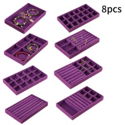 1PC, Flocking Jewelry Box Jewelry Tray, Color: Violet