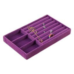 1PC, Flocking Jewelry Box Jewelry Tray, Color: Violet