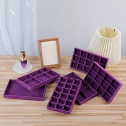 1PC, Flocking Jewelry Box Jewelry Tray, Color: Violet