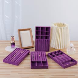 1PC, Flocking Jewelry Box Jewelry Tray, Color: Violet