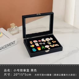 Metal Badge Display Stand Felting Barrette Pin Award Medal Chest Pin Dustproof Storage Box Vintage Style Natural Texture