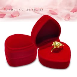 Red Love Single Ring Box Pendant Box Ring Organizer Jewelry Gift Storage for Wedding Proposal Engagement Ceremony