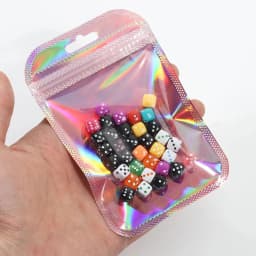 50pcs/lot Pink Laser Ziplock Bags Reusable Plastic Transparent Bags for Jewelry Packaging Cosmetic Retail Display Bags
