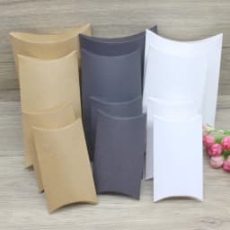 10pc Multis Size Gifts Box Vintage Kraft White Gifts Package Pillow Box Paper Party Suppiles Wrapping Jewelry Package