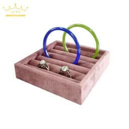 11*11Cm Velvet Ring Tray Jewelry Display Storage Earrings Rings Packaging Case High Quality Velvet Organizer