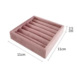 11*11Cm Velvet Ring Tray Jewelry Display Storage Earrings Rings Packaging Case High Quality Velvet Organizer