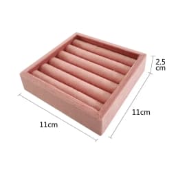 11*11Cm Velvet Ring Tray Jewelry Display Storage Earrings Rings Packaging Case High Quality Velvet Organizer