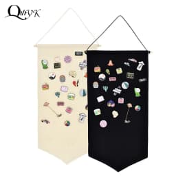 Badge Storage Display Clothe Hanging Wall Triangle Flag Brooch Board Large Brooch Storage Commemorative Box Pin Gift Collection