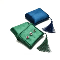 Velvet Tassel Jewelry Ring Earrings Portable Necklace Box Velvet Display Box Jewelry Storage Packaging