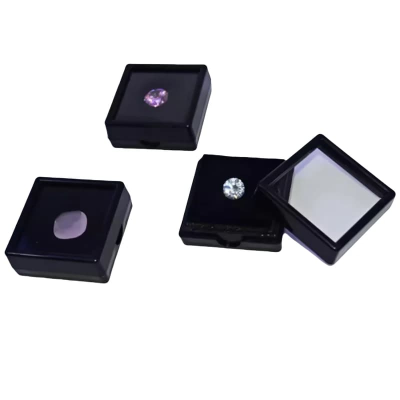 Plastic Square 3*3 Loose Diamond Box Diamond Jewelry Display Case Plastic White Black