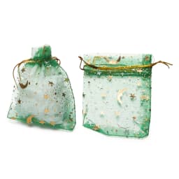 50pcs/Lot 7x9 9x12 10x15 13x18cm Printing Star Moon Christmas Organza Sack Drawstring Charm Packaging Bags Daily Jewelry Making