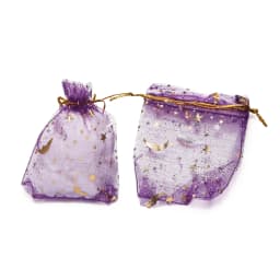 50pcs/Lot 7x9 9x12 10x15 13x18cm Printing Star Moon Christmas Organza Sack Drawstring Charm Packaging Bags Daily Jewelry Making