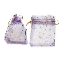 50pcs/Lot 7x9 9x12 10x15 13x18cm Printing Star Moon Christmas Organza Sack Drawstring Charm Packaging Bags Daily Jewelry Making