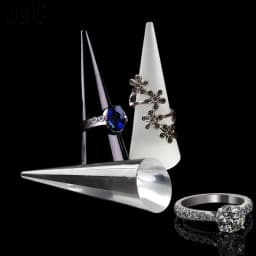 Acrylic Solid Finger Ring Holder Stand Conical Bague Display Rack Dressing DesktopDecor Ring Jewelry Support Organizer