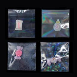 50pcs Holographic Laser Self Adhesive Bag Aurora Color Transparent Packaging for Handmade Jewelry Badge Gift Package Storage Bag
