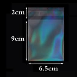 50pcs Holographic Laser Self Adhesive Bag Aurora Color Transparent Packaging for Handmade Jewelry Badge Gift Package Storage Bag