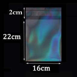 50pcs Holographic Laser Self Adhesive Bag Aurora Color Transparent Packaging for Handmade Jewelry Badge Gift Package Storage Bag