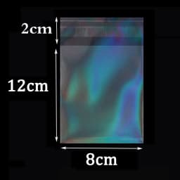 50pcs Holographic Laser Self Adhesive Bag Aurora Color Transparent Packaging for Handmade Jewelry Badge Gift Package Storage Bag
